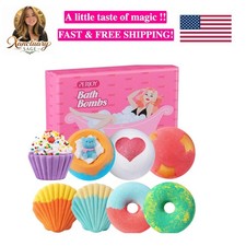 Bath Bombs for Girls Kids Women, 8pcs Organic Bath Bombs, Bubble Bath Self ...