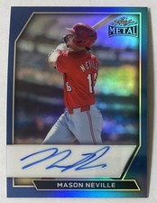2026 Leaf Metal Mason Neville Auto Prospect Blue Prismatic Cincinnati Reds #1/5