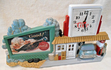 Coco-Cola Plastic Gas Station Sign with Clock (Clock does not work)