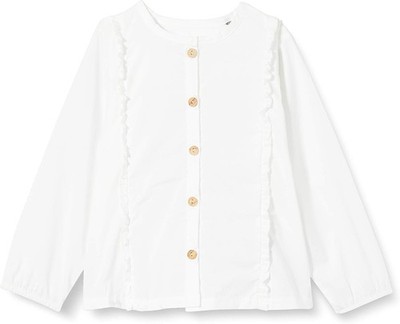 bellybutton Baby-Mädchen Bluse, Langarmshirt Bright White|White, 62
