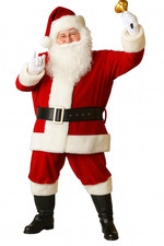 Deluxe Plush 10 Piece Santa Claus Suit Father Christmas Fancy Dress Costume