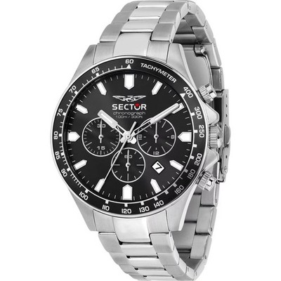 Sector 230 Uhr R3273661054 Watch Stahl Chronograph Schwarz Herren 43mm