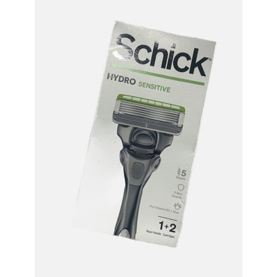 Schick Hydro Sensitive Razor Mens 1 Handle 2 Cartridges Gray 5-Blade Shaving Kit