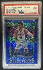 2020-21 Panini Select Saddiq Bey Rookie Selections Blue RC #30 Pistons PSA 9