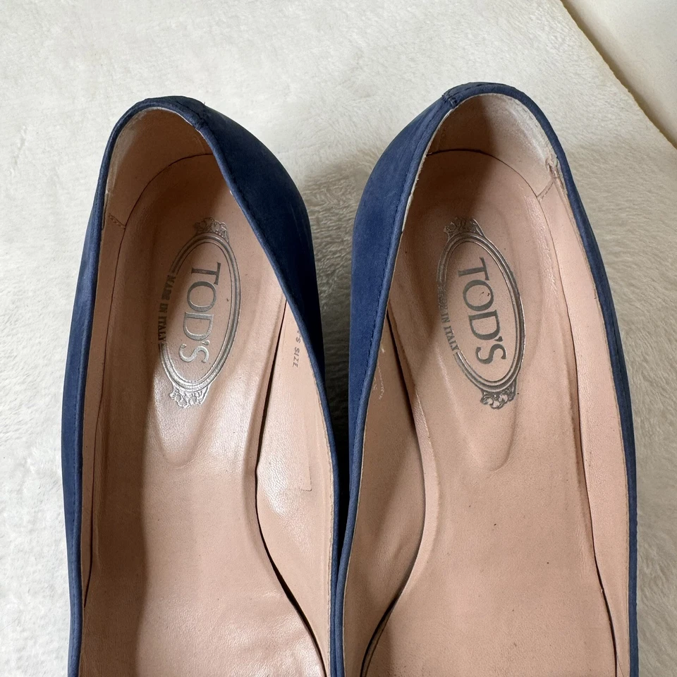 Zapatos Tods para mujer azul gamuza tacón de cuña Gomma T50 Zappa Classic 35 Foto 4 de 4