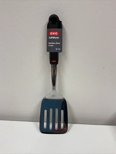OXO Stainless Steel Turner Black: Soft-Grip Handle, Dishwasher-Safe,12.9" Length