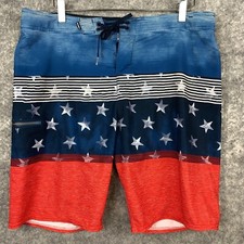O  Neill Boardshorts Mens 34 Patriotic Flag Swim Shorts Superfreak Beach