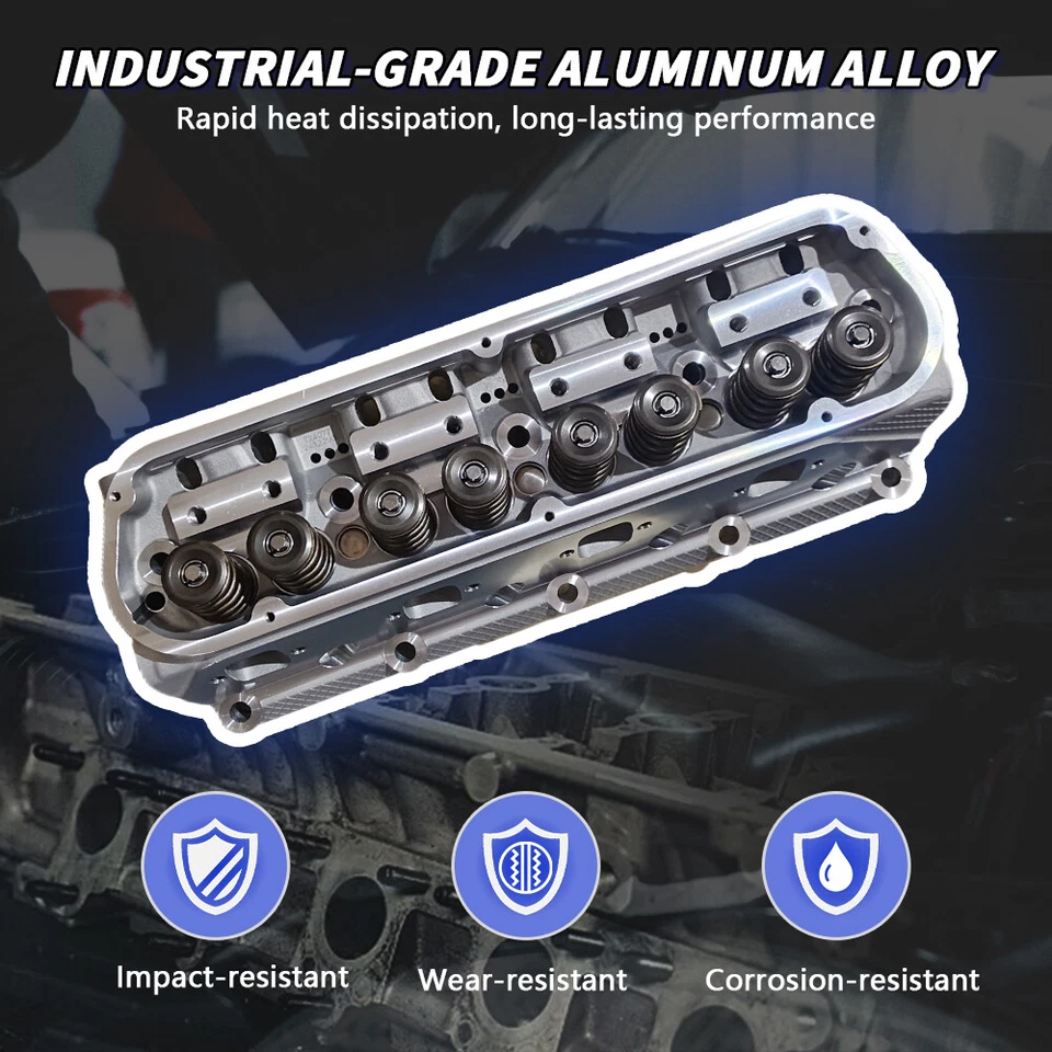 2X Complete Aluminum Cylinder Heads For FORD SBF GT40 289 302 351W 175cc 2.02 Foto 4 de 4