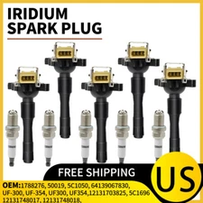 6 Ignition Coil + 6 Spark Plug for BMW 323i 325i 328i 528i M3 X5 OE#UF354 5C1696