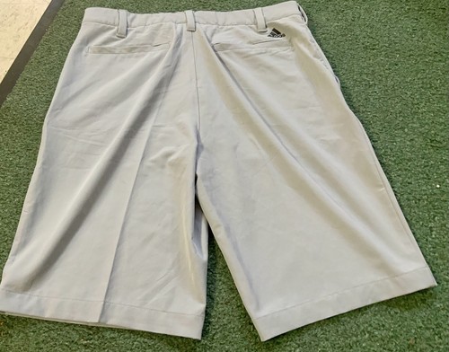 Adidas Chino Shorts Men's 30 Gray Mid Rise Flat Front Polyester Spandex - Picture 2 of 3