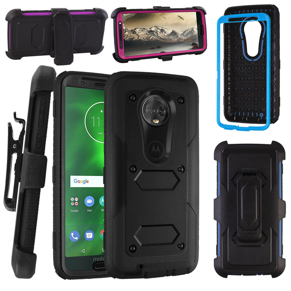 For Motolora G6 Full-Body Shockproof Hybrid Refined Belt Clip