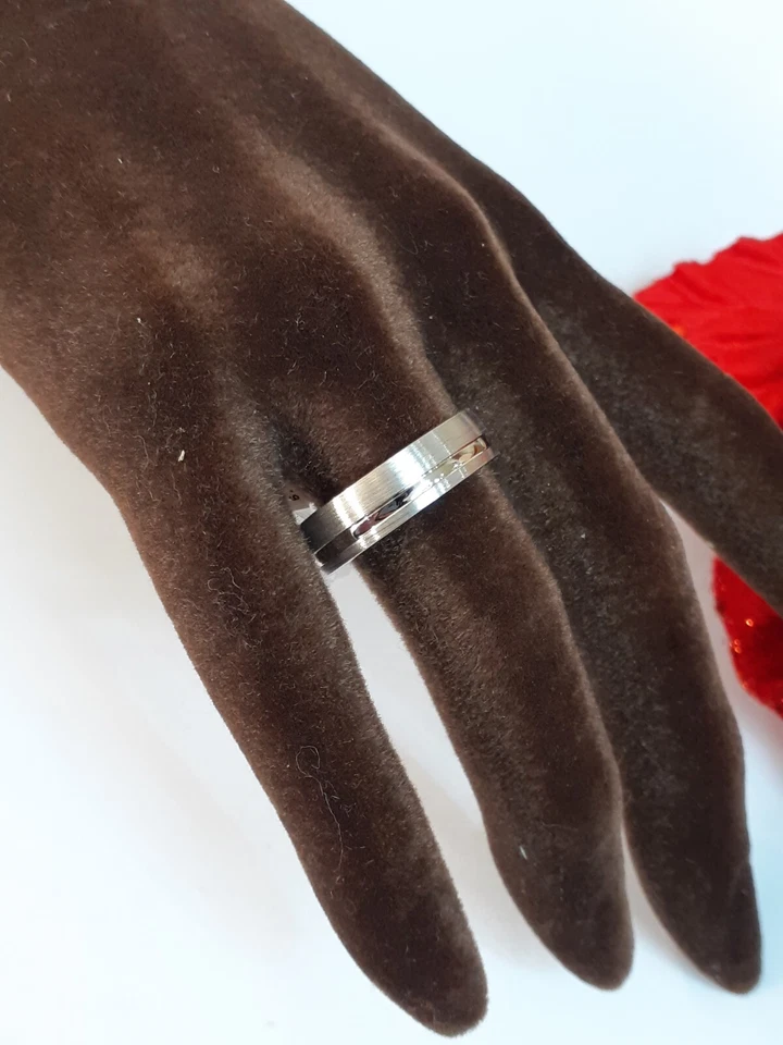 anello argento 925 uomo donna fedina artlinea satinata lucida misura 24 zaf106 - Immagine 3 di 4