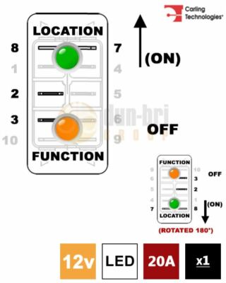 CARLING SWITCH Interruttore Contura II ON-OFF-(ON) 12V - Foto 12
