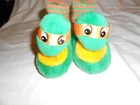 Vtg Teenage Mutant Ninja Turtles 1989 Childs Michangelo Slippers Sz M (9-10) GUC