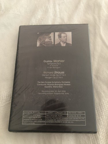 Gustav Mahler #4 Richard Strauss # 27+37 Neu Europa SO 2008 Bulgarien DVD versiegelt - Bild 2 von 6