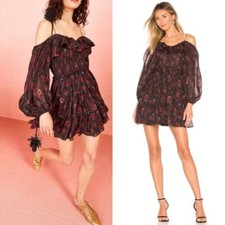 Ulla Johnson monet floral cold shoulder dress mini dress size 12