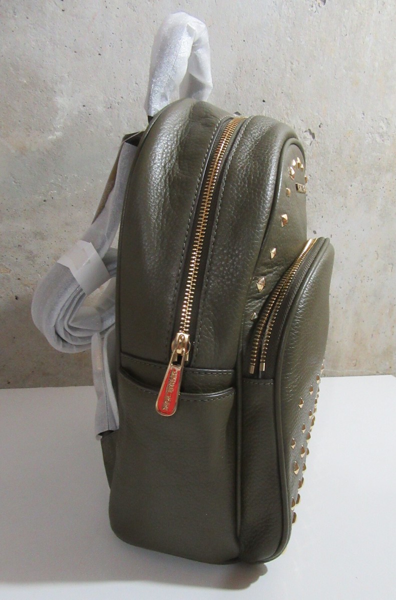 Michael Kors Abbey Leather Medium Studded Backpack Olive NWT  display picture 2