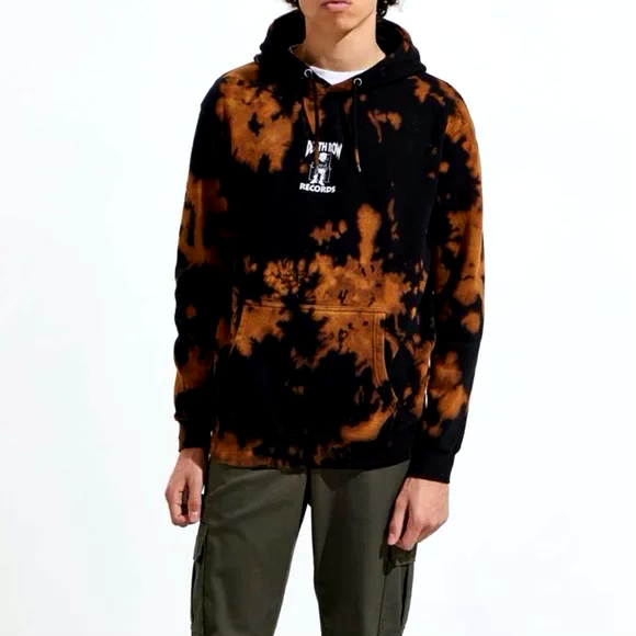 FILA Felpa con cappuccio Urban Outfitters Death Row Records candeggina tie dye S