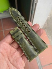 Green Genuine Cowhide Skin Leather Watch Strap Band 17 18 19 20 21 22 23 24 26mm