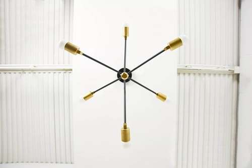 Stunning Chandelier Modern Style Light Mid Century Industrial Sputnik Fixture - Picture 4 of 7