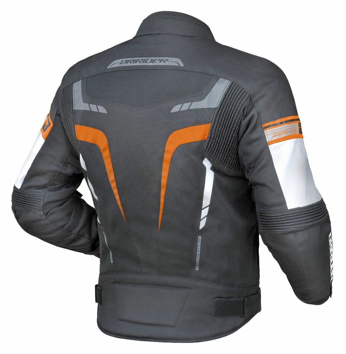 Dririder Air-Ride Men's Motorcycle Jacket Black/White/Orange