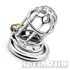 Stainless Steel Male Chastity Cage Device for Men Long Metal Locking Belt Rings