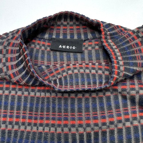 AKRIS Multicolor Stripe 3/4 Sleeve Mulberry Silk Ribbed Knit Shirt sz 6 M - Picture 8 of 10
