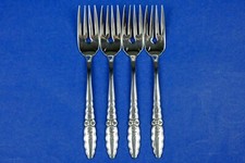 4 x Oneida Floral Glen Stainless Salad Forks 6 7/8  