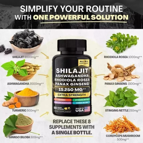 Paquete Dynamic Vitality - Combo multivitamínico de musgo marino y Shilajit Power EE. UU. - Imagen 6 de 13