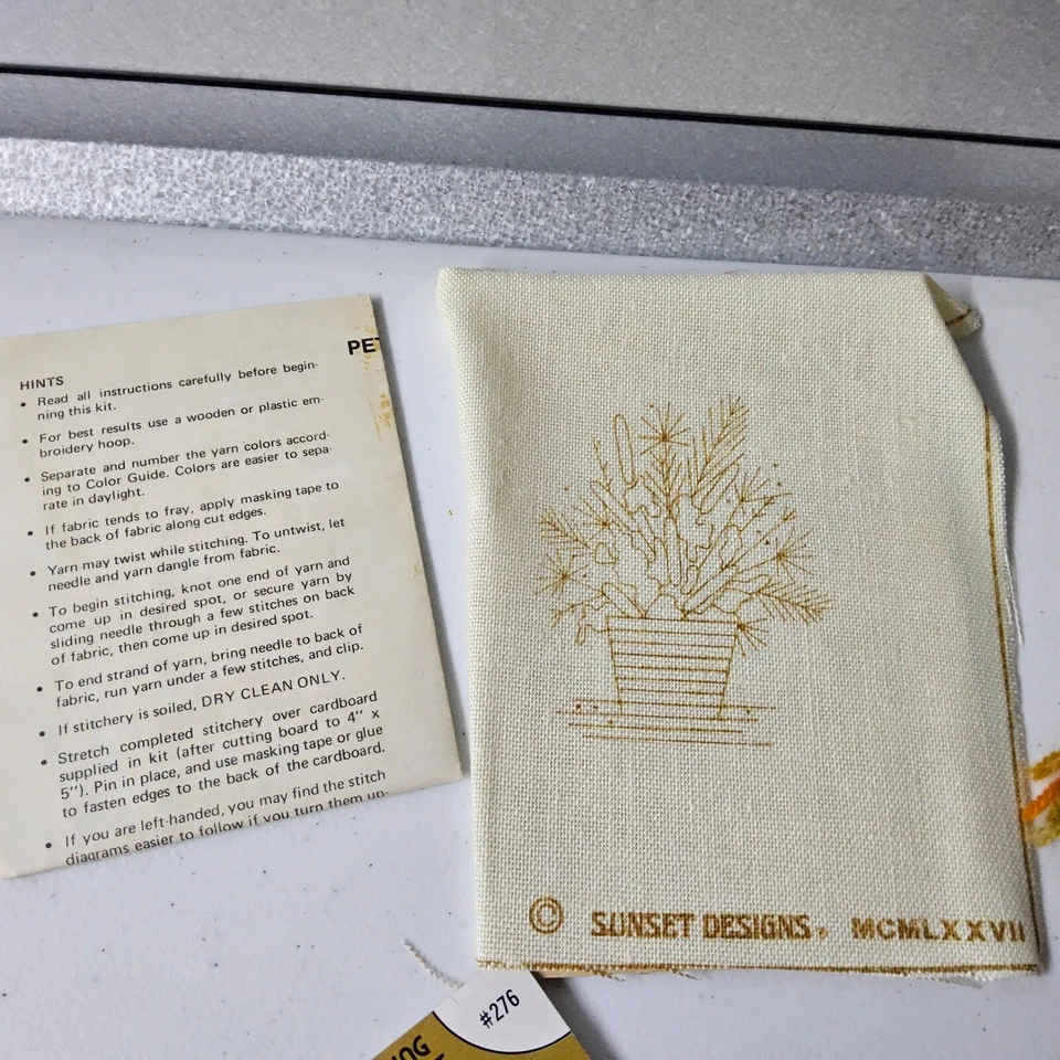 Kit de punta de aguja canasta floral pequeña Jiffy Stitchery artesanía para principiantes 4x5 Foto 4 de 4