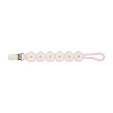 Mud Pie Pink Daisy Silicone Clip On Pacy Strap Pacifier Clip