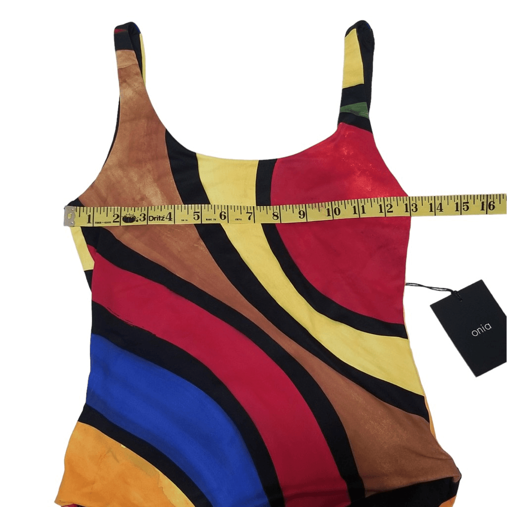 Onia Kelly Women's Multicolor Colorblock One Piece Swimsuit Size Large