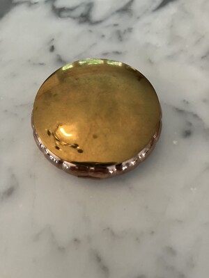 Vintage Antique Copper & Brass Majestic Powder Compact No Mirror