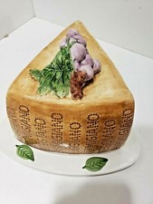 Juego de cuñas de queso parmigiano de porcelana italiana de colección con tapa plato para servir
