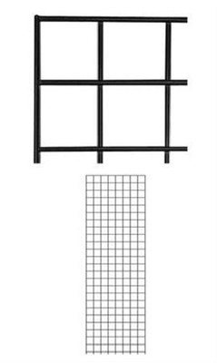 Gridwall Panels 2' x 6' Set of 5 Grid Wall Display Black Panel Steel Powder Coat
