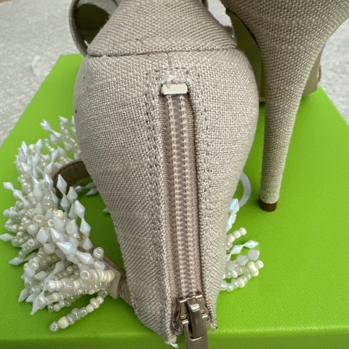 NWB Sam Edelman Gillie, Sand Linen ankle strap sandals size 8.5 - Bild 9 von 9