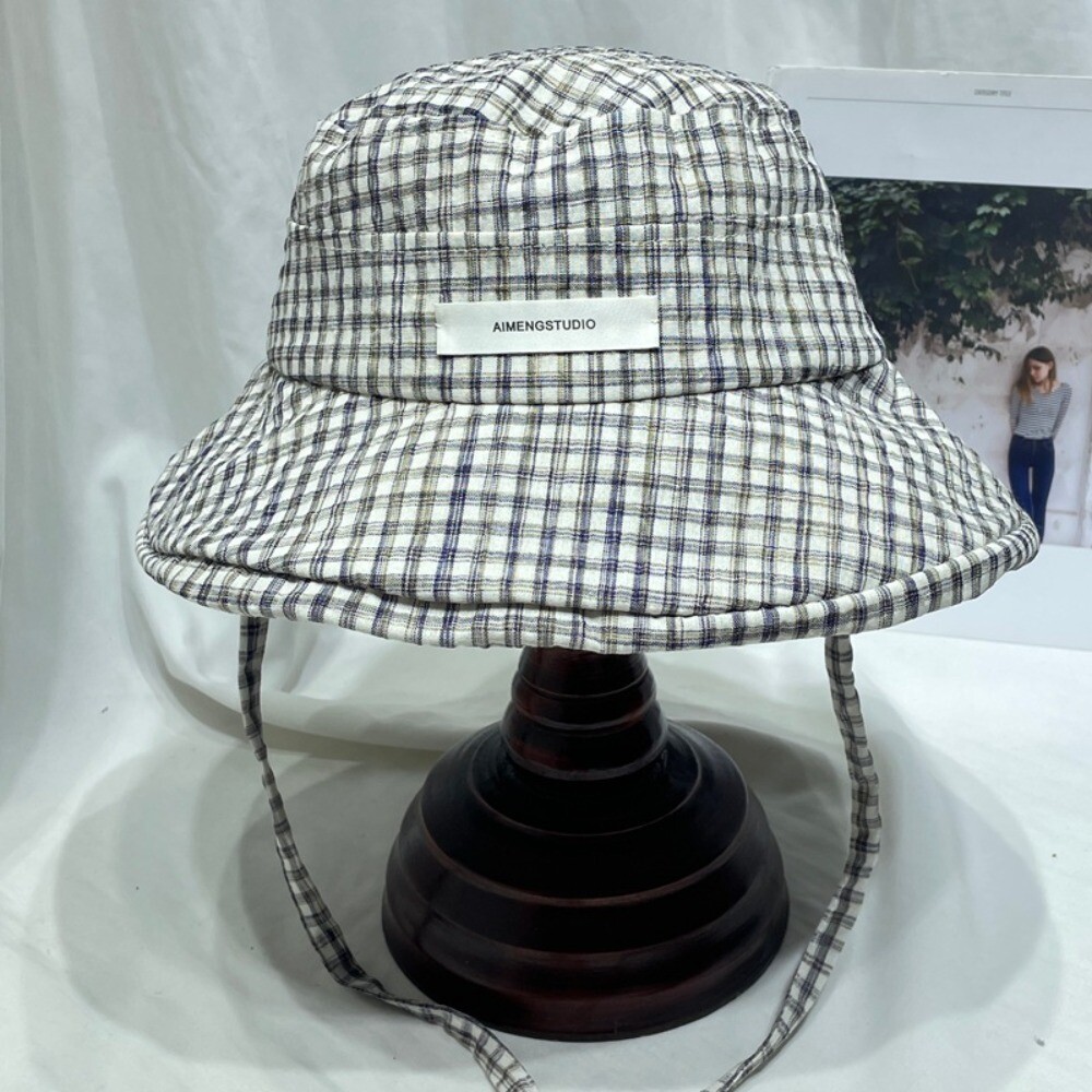 APL Coprivaso fantasia a quadri retrò cappello parasole cappello da pescatore per bambina