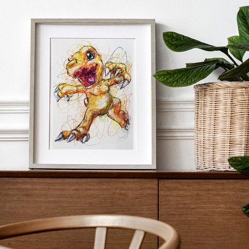 Stampa penna a sfera Agumon, poster arte Digimon - Foto 2 di 3