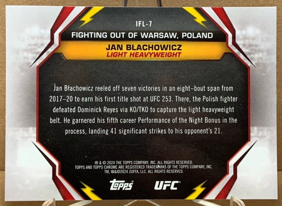 Jan Blachowicz 2024 Topps Chrome UFC #IFL-7 International Flair 1:8 - Image 2 of 2