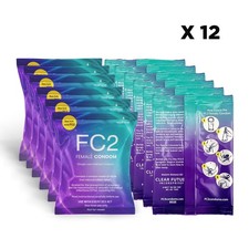 FC2 Female Condoms 12 Pk. New Look Exp: 03/23/2030 W/4 PK Lubes.