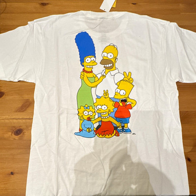 VANS The Simpsons White Graphic Tee Classic Fit Men's M Cotton Crew Neck