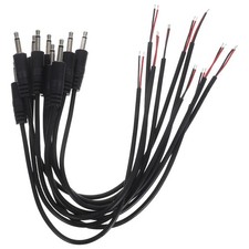 10 Pcs .5mm Male Plug To Bare Wire Audio Cable Mono Jack Connector