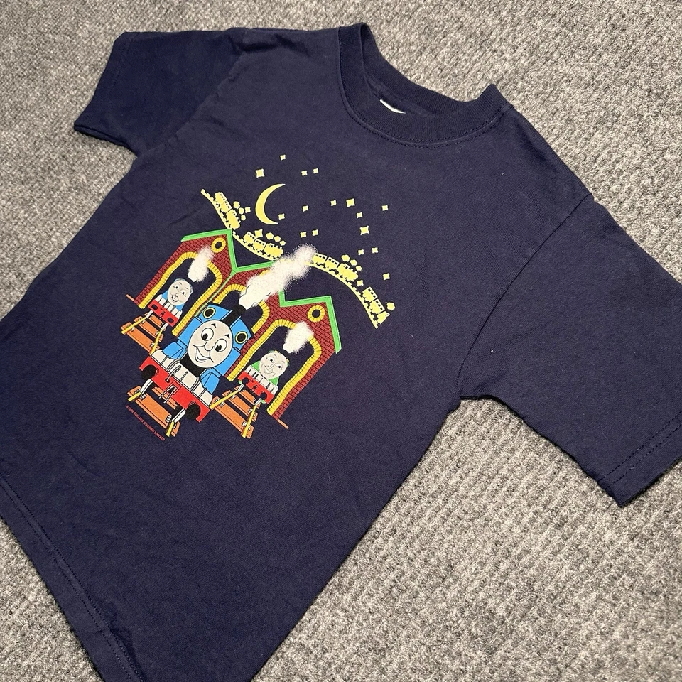 Vintage Y2K Thomas The Train Shirt Youth Size 7 Short Sleeve Blue - Image 2 of 4