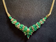 emerald diamond necklace In 14K Yellow Gold
