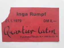 Ticket Inga Rumpf Berlin 1979