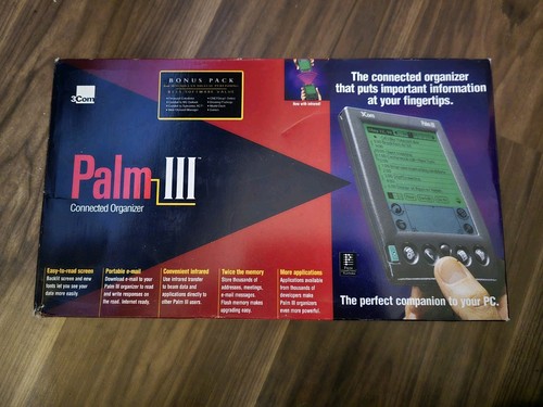 Palm III 3Com Classic PDA Vintage Computing Boxed