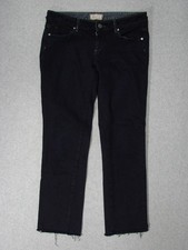TE01458  PAIGE  BLUE HEIGHTS STRAIGHT LEG WOMENS JEANS sz27 DARK; FRAYED CUFFS