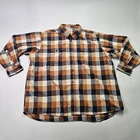Red Head Brand Co. Men's 3XL Flannel Plaid Long Sleeve Button-Down Shirt Orange
