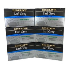 Lot of 6 NEW Bigelow Earl Grey Black Tea Bags Decaffeinated 120 Bags Total