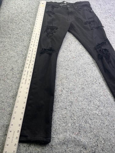 Jordan Craig Men's 32x32 Jeans Sean Slim Tapered Fit Distressed Black Denim - Picture 2 of 15
